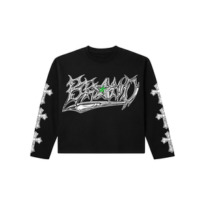 เสื้อยืดคอตตอน 100% ไซส์พลัสแบบสั่งทำพิเศษ สไตล์วินเทจ ประดับคริสตัล ลายกราฟิกขอบตัดเย็บแบบดิสเทรส พิมพ์ลาย DTG สีซีดจางแบบซันเฟด สำหรับผู้ชาย - Product Image 2