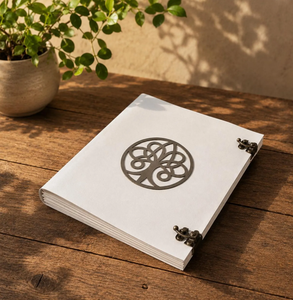 Diario de cuero repujado de 400 páginas, diseño Árbol de la Vida, libro de visitas para bodas, álbum de fotos, diario de cuero blanco hecho a mano - Product Image 3