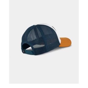 White <b>Navy</b> Mesh Trucker <b>Hat</b> With Orange Brim Adjustable 6-Panel Casual Cap For Adults Spring Summer Wear Custom Trucker <b>Hats</b> - Product Image 5