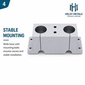 Durable Aluminum Alloy Dual Bore <b>Clamp</b> Mounting Block for Mechanical Assemblies with High Vibration Resistance and Strength - Product Image 4
