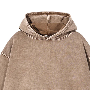 Sudadera con Capucha Oversize de Manga Larga y Hombros Caídos para Mujer, Lavado Ácido, Servicio OEM, Sudadera de Algodón de la Mejor Calidad para Mujer - Product Image 5