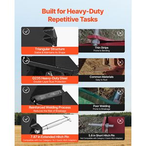 Farm <b>Trailer</b> Ballast Box 3 Point Category 1 <b>Tractor</b> Ballast 800 Lbs Capacity Heavy Duty Steel 2 Inch Hitch Receiver 5 Ft - Product Image 3