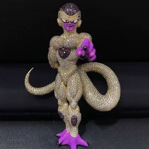 Joyería Hiphop de Alta Calidad, Personalizada, en Plata de Ley 925 con Micro Pavé de Diamantes Moissanite VVS, Colgante 3D de Goku, para Hombre, Nuevo - Product Image 5