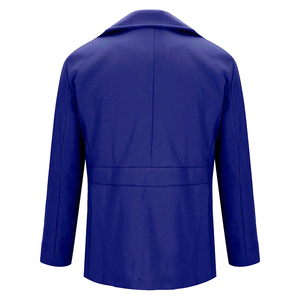 Best Quality Long Peacoat For <b>Men's</b> Blue Color Button Closure Wool Jacket Slim Fit Thick Winter Windproof <b>Pea</b> <b>Coat</b> For Adult - Product Image 2