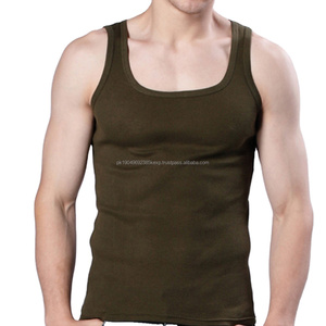 Débardeur côtelé pour homme en coton, débardeurs de sport respirants, blanc, débardeur de sport pour homme - Product Image 1