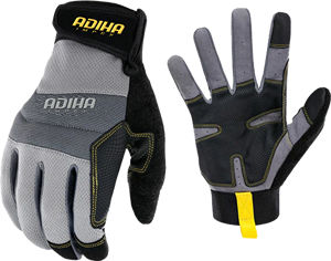 ถุงมือช่าง Adiha Impex ระบายอากาศ ทนความร้อน หนา 8 มิล ไซส์ XL สีเทาและดำ เย็บตะเข็บสีดำ ผลิตตามสั่ง คุณภาพพรีเมียม - Product Image 1