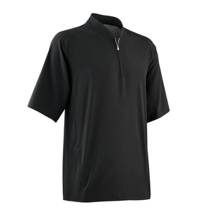 Blouson de baseball court pour adulte à col montant, ourlet ajustable, en tissu extensible, avec poche zippée - Product Image 4