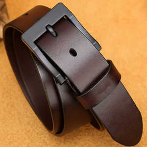 Ceinture pour homme en cuir véritable noir pleine fleur réglable, best-seller, fabriquée au Pakistan - Product Image 3