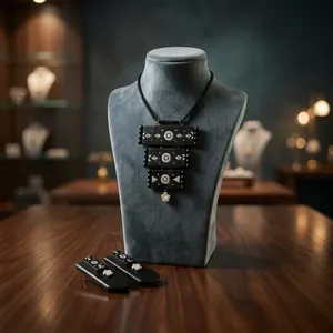 Présentoir de bijoux en velours poli, buste de présentation pour colliers et pendentifs, support de mannequin, vitrine de comptoir, décoration, conception personnalisée - Product Image 1