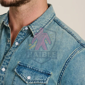 เสื้อเชิ้ตยีนส์โอเวอร์ไซส์ผู้ชาย ดีไซน์ใหม่ ผ้าฝ้าย 100% สไตล์ลำลอง คุณภาพสูง ขายดี มีสินค้าพร้อมส่ง - Product Image 4