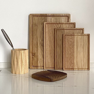 Planche à découper en bois de hêtre, chêne, noyer, acacia ou bambou, épaisse, grande, personnalisée, avec poignée, pour la cuisine, vente en gros - Product Image 5