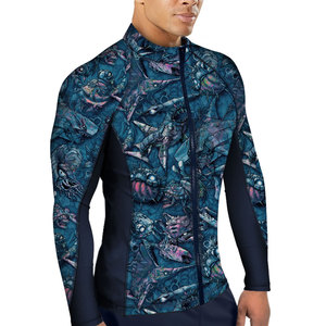 เสื้อแรชการ์ดแขนยาวสำหรับผู้ชาย UPF50+ เป็นมิตรกับสิ่งแวดล้อม ระบายอากาศได้ดี แห้งเร็ว ไร้ตะเข็บ ผลิตจากผ้าสแปนเด็กซ์/ไนลอน มีโลโก้ด้านหน้า เหมาะสำหรับการเล่นกีฬา - Product Image 5