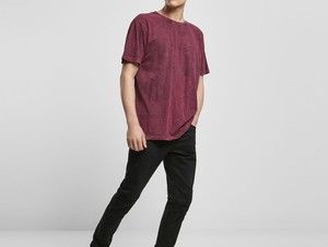 T-shirt en polyester-coton tissé de haute qualité, coupe classique, pour homme, délavé à l'acide, impression personnalisée, style streetwear décontracté - Product Image 5