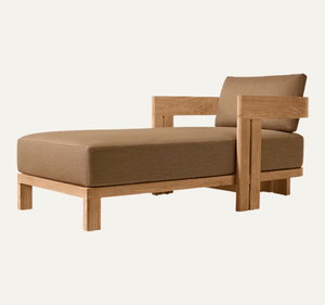 Juego de Sillas de Jardín de Madera de Teca para Hotel Amangiri con Cojines, Diseño Moderno y Minimalista para Playa y Piscina - Product Image 1