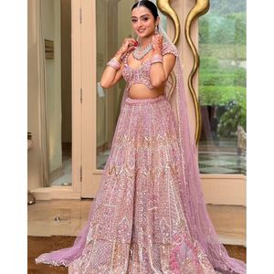 Beau travail de broderie multi-fils Lehenga Choli Party Wear Taille 2XL - Product Image 3