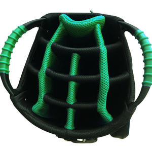 Sac de golf professionnel en cuir PU noir avec organisation multi-poches durable et base renforcée pour une stabilité accrue lors de la conduite - Product Image 6