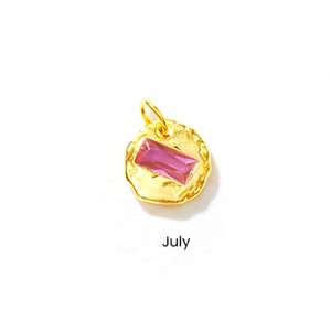 <b>Ruby</b> Quartz Pendant Gold Plated Round Coin Charm Faceted Rectangle Shape Gemstone <b>Necklace</b> Jewelry - Product Image 1