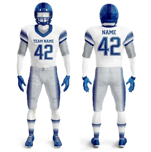 Uniforme de football américain pour hommes, jaune avec rayures violettes, manches courtes, ajusté, respirant, polyester, col rond, toutes saisons - Product Image 4