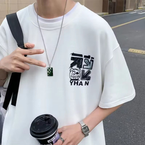 Fabricantes Directos, Camiseta de Punto Extra Grande Personalizada de Primavera/Verano, Venta al Por Mayor, Camiseta Gótica con Estampado de Letras para Hombre, Ropa Urbana - Product Image 3