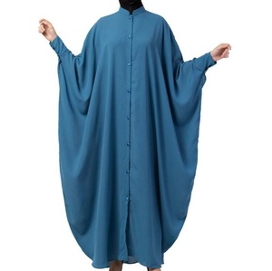 High Quality Breathable Ladies Abaya New Style <b>Islamic</b> Dress Embroidery <b>Printed</b> Abaya Plus Size Custom Logo Abayas For Sale - Product Image 3