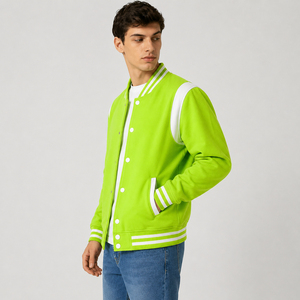Varsity jacket with ribbed comfort and classic <b>athletic</b> styling designed for versatile wear across changing casual fashion OEM - Product Image 2