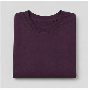 Camiseta de Manga Corta para Hombre, Corte Cuadrado, Algodón Cepillado Aubergine, Personalizada, MTS-OVR-0041 - Product Image 6