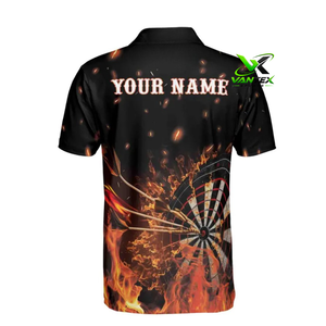 T-shirt décontracté à manches courtes VANTEX pour homme, séchage rapide, 100 % polyester tricoté, avec impression flamme et nom personnalisé - Product Image 2