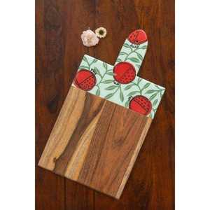 Tabla de Cortar de Madera de Mango con Estampado Floral Sostenible, Acabado Esmaltado, Ecológica, 2 cm de Grosor, Apta para Lavavajillas, para Cortar Pizza y Alimentos - Product Image 3