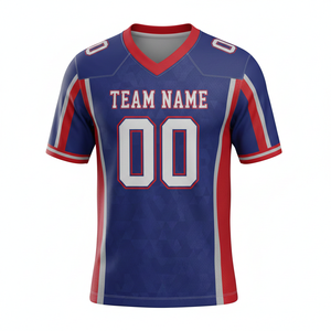 เสื้อฟุตบอลอเมริกันแบบกำหนดเองสำหรับผู้ใหญ่ แขนสั้น ระบายอากาศได้ดี มีตัวเลือกไซส์พลัส ด้านหน้าทำจากโพลีเอสเตอร์ 100% คอวี - Product Image 6