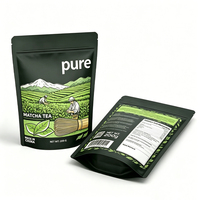 Emballage personnalisé pour matcha, logo imprimé, sachets d'emballage pour poudre de matcha résistants à l'humidité, sachets refermables à fermeture éclair