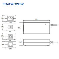 Adaptador de Corriente Médico de Escritorio GaN de 100W, IEC60601 2xMOPP 19V 20V 24V para Equipos Médicos EM1107XB