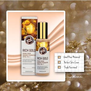 ENOUGH Rich Gold Double Wear Radiance Moisturizer Foundation SPF50+ PA++ Éclaircissant Longue Durée pour Tous Types de Peau - Product Image 4
