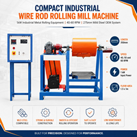 Máquina Compacta Industrial para Laminar Varillas de Alambre |   Equipo Industrial de Laminación de Metal de 1kW, 40-60 RPM, 275mm, Acero Suave, Sistema OEM