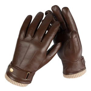 Good Quality Winter Warm Leather White Fashion Driver <b>Touch</b> <b>Screen</b> Outdoor Plain Safety <b>Gloves</b> with Flexible Thumb - Product Image 6