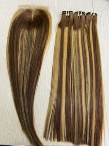 Pelucas de cabello humano vietnamita liso sin procesar para mujer, extensiones de cabello humano con encaje frontal - Product Image 3