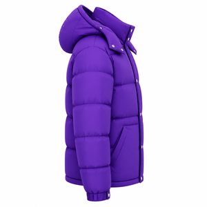 Men's Hooded Puffer <b>Jacket</b> Plain Dyed Custom Design <b>Winter</b> Quilted Padded Breathable <b>Waterproof</b> Outerwear - Product Image 3