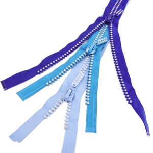 Wholesale Fashion 5#8#10# Rhinestones <b>Zipper</b> Hoodie Diamond Plastic Stone Teeth <b>Zipper</b> - Product Image 2