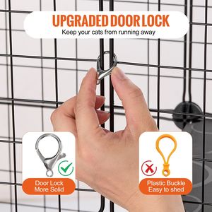 Large 4-Tier <b>Cat</b> Cage 41 X 14 X 55" Detachable Metal Wire Enclosure with Litter <b>Box</b> Hammock Ramp Ladders for Indoor Use - Product Image 5