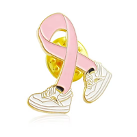Épinglette personnalisée en métal émaillé souple, ruban rose du cancer, unique, minimaliste, durable, abordable, directement de l'usine