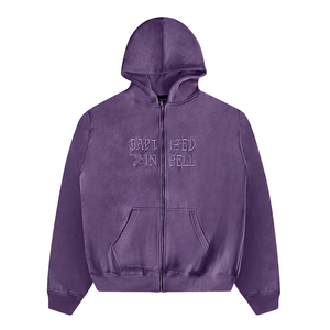 เสื้อฮู้ดซิปเต็มตัวสำหรับผู้ชาย, เสื้อฮู้ดเทอร์รี่ระบายอากาศลายนูน3D โอเวอร์ไซส์ใส่สบายออกแบบโลโก้ได้ตามต้องการ - Product Image 4