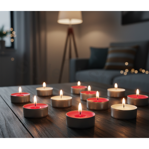 PDTL – 08 (Blanc) – Lot de 50 bougies chauffe-plat parfumées pour la décoration – Noël, Pâques, anniversaire et Saint-Valentin - Product Image 5