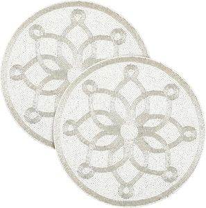 New Arrival Handcrafted Round Glass Beaded <b>Table</b> <b>Mat</b> Beaded Charger Plate Decorative Glitz <b>Table</b> <b>Mat</b> in Wholesale Price - Product Image 3