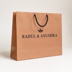 Wholesale Luxury Paper Carry <b>Bags</b> with Custom Name Printing Black Rope Handles for Wedding <b>Gifts</b> and Boutique Packaging - Product Image 4