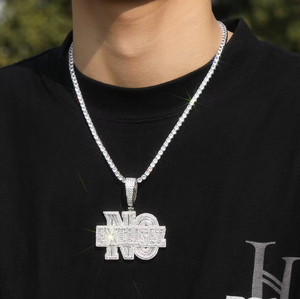 Custom Iced Out Letter Pendant Necklace Gold Plated Brass Link <b>Chain</b> Hip Hop Jewelry <b>Name</b> <b>Chain</b> for Casual Wear - Product Image 5