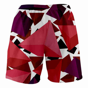 Men's Geometric Print Board <b>Shorts</b> Quick Dry Elastic Waist Casual <b>Short</b> Pants Red Purple <b>White</b> Pattern - Product Image 4