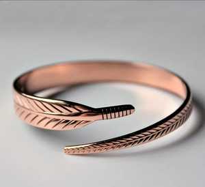 Antique Hammered Finish Handmade Copper Bracelet Traditional Modern Design Unisex Jewelry for Holiday Gift - Product Image 6