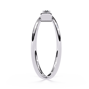 Bague en or blanc pour femme avec diamants naturels taille brillant rond et taille triangle, certifiée GIA, style minimaliste pour fiançailles - Product Image 3