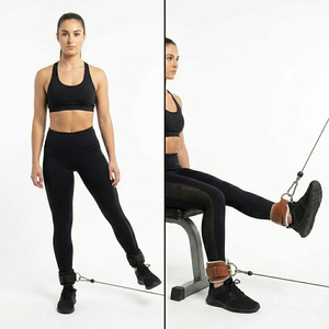 Sangles de cheville en cuir pour haltérophilie, support de jambe pour la gym, sangles de cheville en cuir pour machine à câble, support de jambe pour entraînement, sangles de cheville en cuir unisexe - Product Image 5