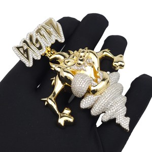 Custom BigTaz Cartoon Pendant Iced Moissanite Hip Hop Jewellery Gold Plated Luxury Statement Piece Bold - Product Image 4