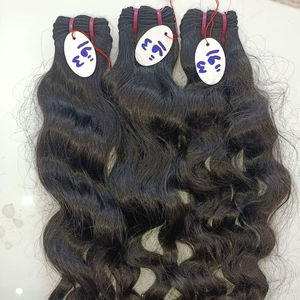 Extensions de cheveux humains vierges indiens Remy de haute qualité, noir naturel, double trame, résistantes à la chute, douces - Product Image 1